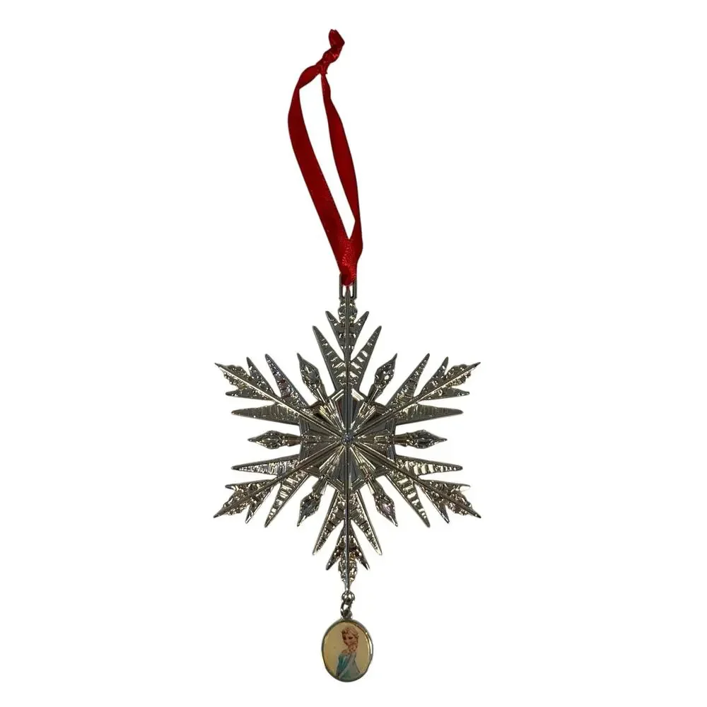 Lenox Disney Frozen Elsa Snowflake Silver Rhinestone Metallic Christmas Ornament